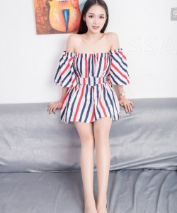 [SSA丝社]超清写真 NO.048 兰兰 沙发上的条纹裙[122P-1.75GB]
